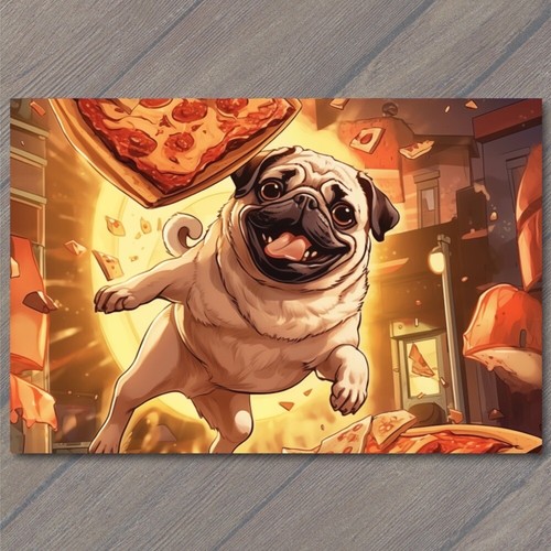 Art print pug soaring - print,