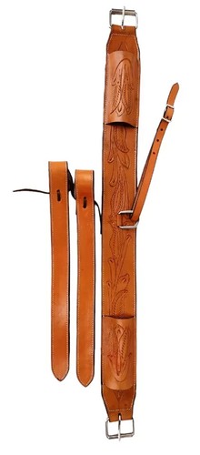 Leather western saddle tooled - saddle,