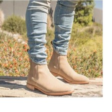 Handmade Beige Suede Formal