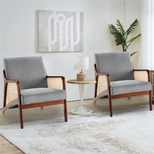 Wooden Frame Rattan Armrest