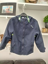 Boys Very Trendy Duck & Dodge Lined Navy Blue Zipped Coat Aged 7 Years - Worn...