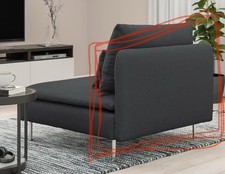 Soderhamn Cover for Back   , Fridtuna dark grey , Ikea Sofa