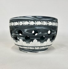 RARE WEDGWOOD UNIQUE MARBLED TRI COLOUR JASPER PIERCED BOWL PAUL HARPER BOXED