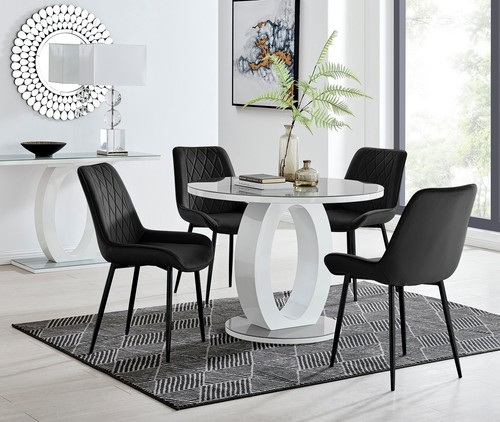 Giovani round white - white, gloss
