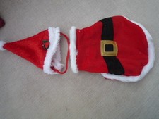 DOG SANTA CHRITMAS PARTY OUTFIT COSY VELOUR FLEECE  XXS TEACUP YORKSHIRE TERRIER