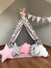 CE HANDMADE KIDS TEEPEE TIPI WIGWAM WITH POLES MAT. 100% COTTON 🎁