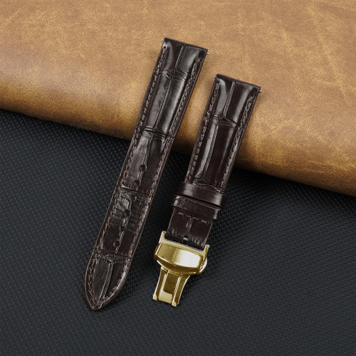 Crocodile leather watch strap - crocodile,
