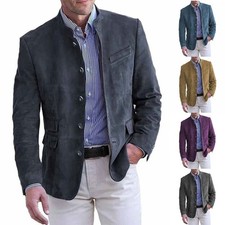 Mens Casual Suede Suit Jacket