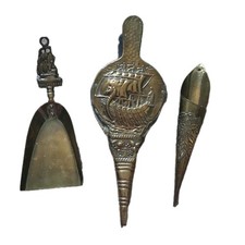 Vintage Brass Hearth Set