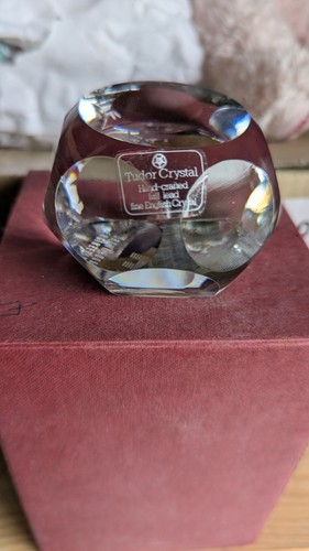 Tudor crystal paperweight - tudor,