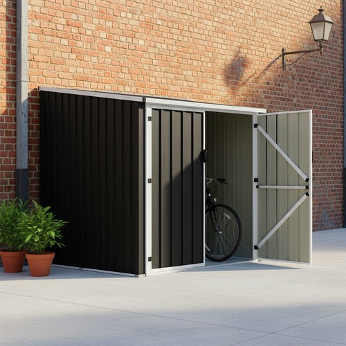 Outdoor lockable bicycle shed - outdoor,