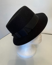 Ladies Kangol Trilby Hat Size Small Black  Wool Hat