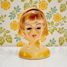 VTG Lady Head Vase Planter