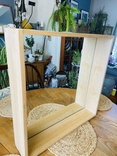 Mirror Square Box Construction 1990’s Solid Wood