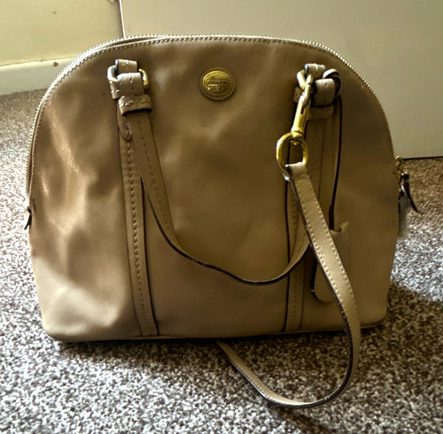 Coach beige leather shoulder - beige,