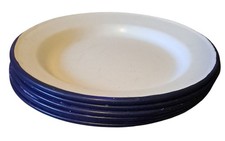 5 x Vintage Pre-owned Enameled Plates Size 8" Approx