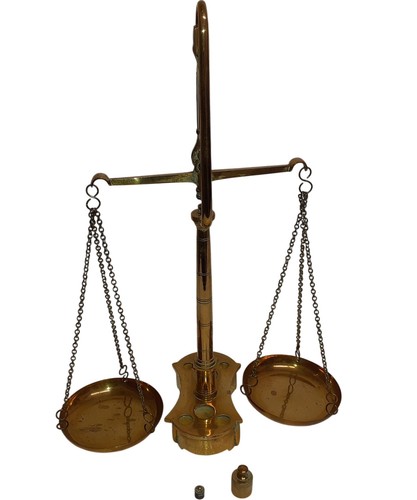 Vintage brass balance scales - vintage,