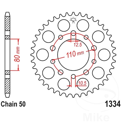 Rear sprocket tooth - sprocket, 530