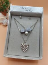Ribbon & Asher Boxed Costume Jewellery Set,Necklace And Earrings,Brand New 