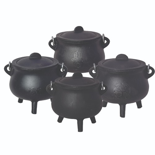 Cast iron cauldron with lid - 6",