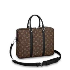 Louis Vuitton Porte Documents Briefcase Monogram Macassar Canvas Good Condition