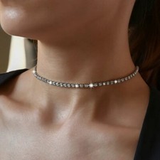 Silver Plated Diamante 40cm