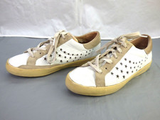 Ash Trainers Stars White Beige Pattern Laser Cut Low Top Casual Flats Shoes UK 5