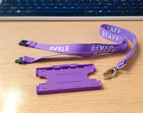 Purple staff printed lanyard - purple,