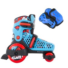 SFR Stomper Adjustable Quad  Roller Skates Boys Blue - Optional Safety Pads