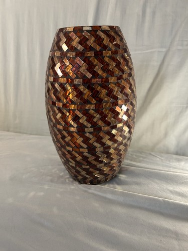 Mosaic glass vase red - vase, red,