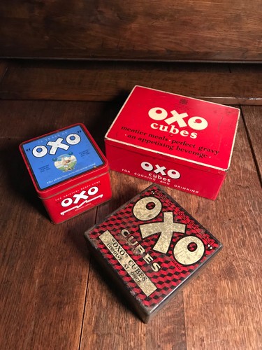 Vintage oxo cube tins - oxo,