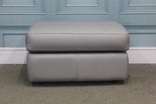 G PLAN SEATTLE 24 STORAGE FOOTSTOOL IN CAMBRIDGE GREY LEATHER (1369) RRP £684.