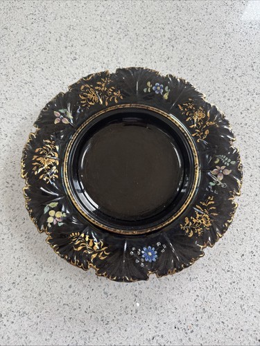 Vintage black decorative plate - vintage,