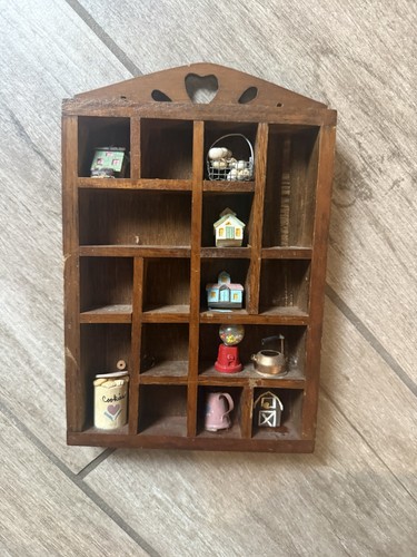 Vintage wooden curio display - curio,