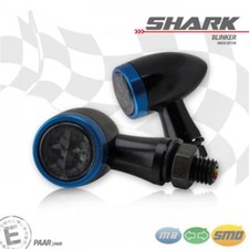Universal Motorcycle Smd-Blinkerset Jack Black Trim Ring Blue Aluminum Tinted M8