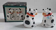 Vintage Coco Dowley Salt and Pepper Shaker Set Spotted Dog Dalmatian Boxed