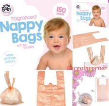 Nappy Bags With Tie Handle Fragranced Baby Nappies Poop Sacks Nappy Disposal Bag