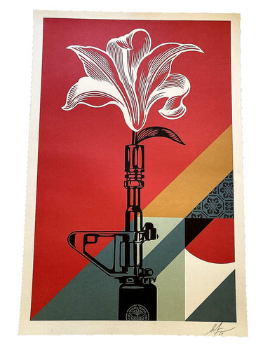 Shepard fairey ar15 lily print - shepard,