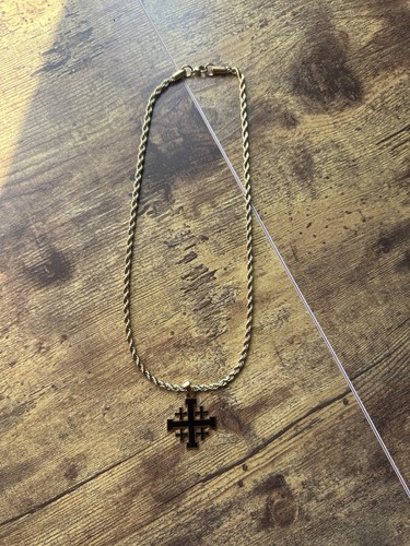 Gold jerusalem cross - gold,
