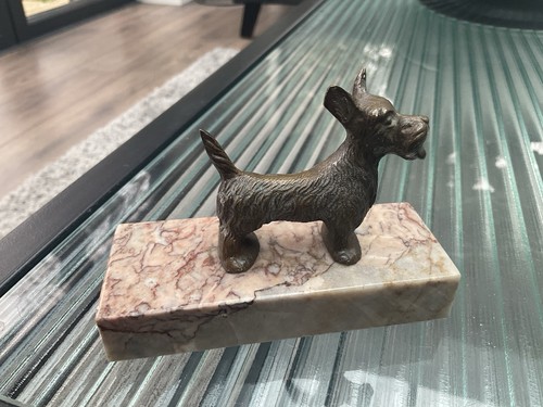Vintage bronze scottie dog - bronze,