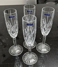 SET OF 4 WATERFORD MARQUIS "BROOKSIDE" 4 OZ CHAMPAGNE FLUTES -NEW IN BOX-