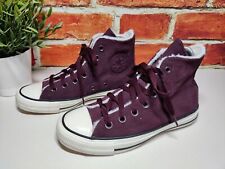 WOMENS CONVERSE CHUCK TAYLOR UK 3.5 EU 36 PURPLE SUEDE FUR LINED HIGH TRAINERS