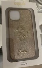 Guess Gold Glitter iphone 15 case in box