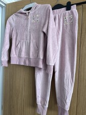 Lipsy Blush Pink Tracksuit/lounge Suit Age 7-8 Sequin Motif