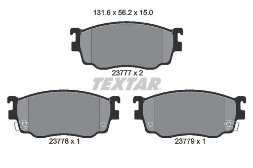 Textar 2377701 front brake pad - 2377701,