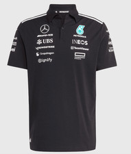 2025/26 Mercedes BENZ AMG Petronas White Black Jersey Team Polo shirt Collared