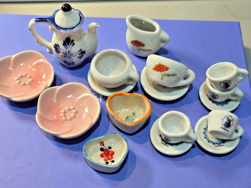 Assorted miniature tea sets - tea,
