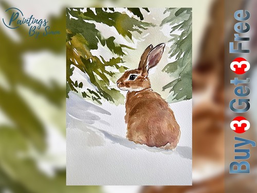Hare print on matte - 5"x7",