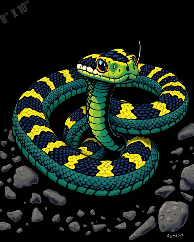 Garter snake pop art 8x10 - snake,