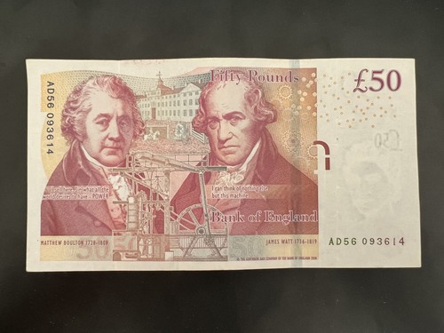 Old fifty pound note - note,